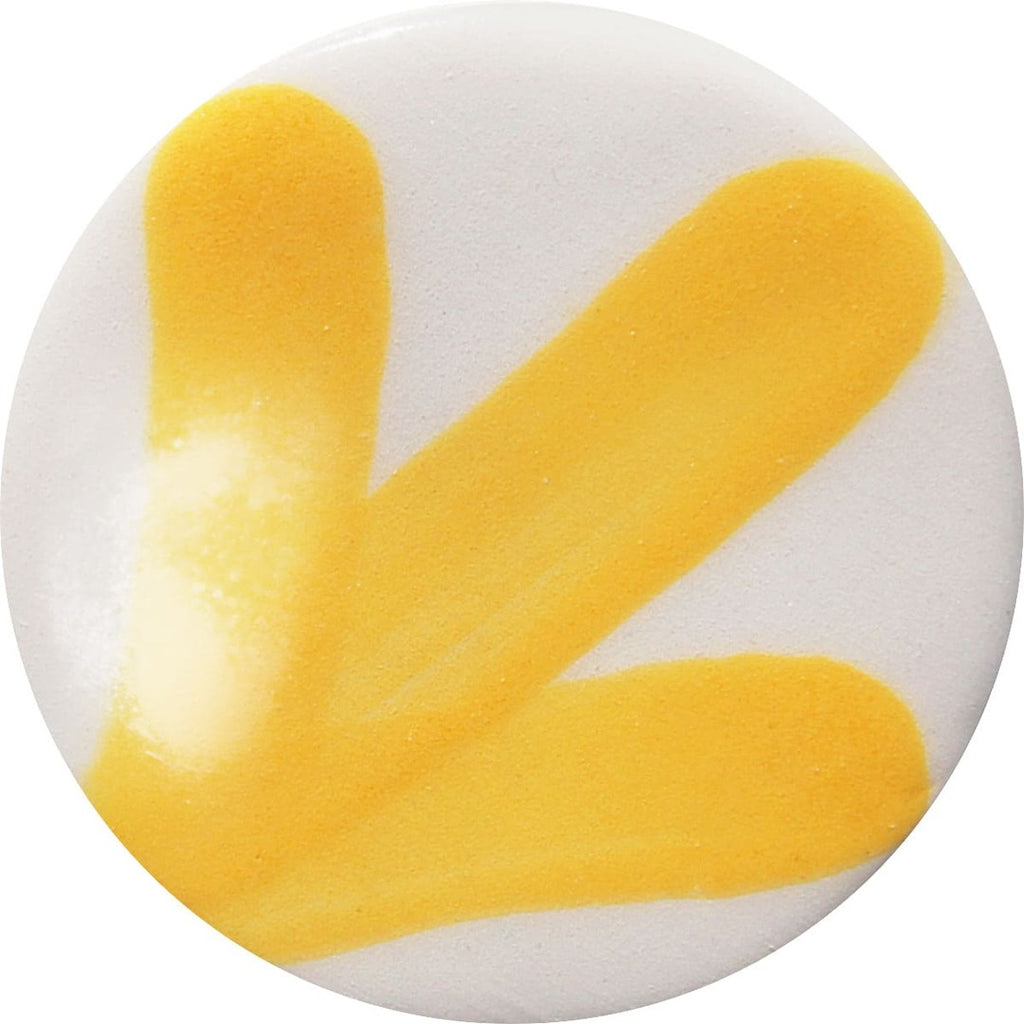 Chrysanthos One Stroke Pottery Underglaze Ceramic Round Tile Daffodil Yellow