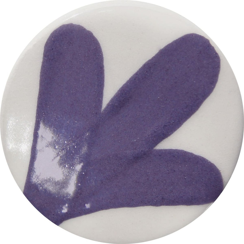 Chrysanthos One Stroke Pottery Underglaze Ceramic Round Tile Lavender Purple