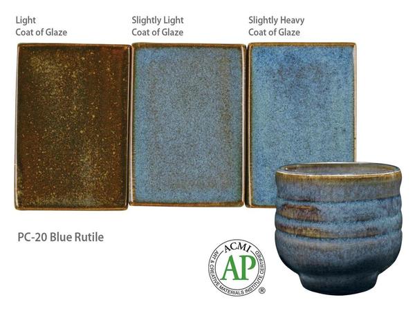 Amaco Potter's Choice Glaze - Blue Rutile Gallon (128 Oz) For Cone 5/6 Firing